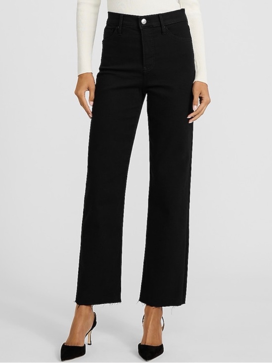 Express Denim - Express High Waisted Black Ankle Jeans